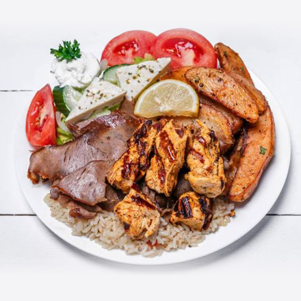 Mixed Plate – Half Chicken and Half Gyro